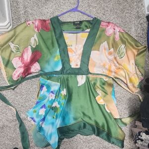 Elegant Floral Silk Blouse